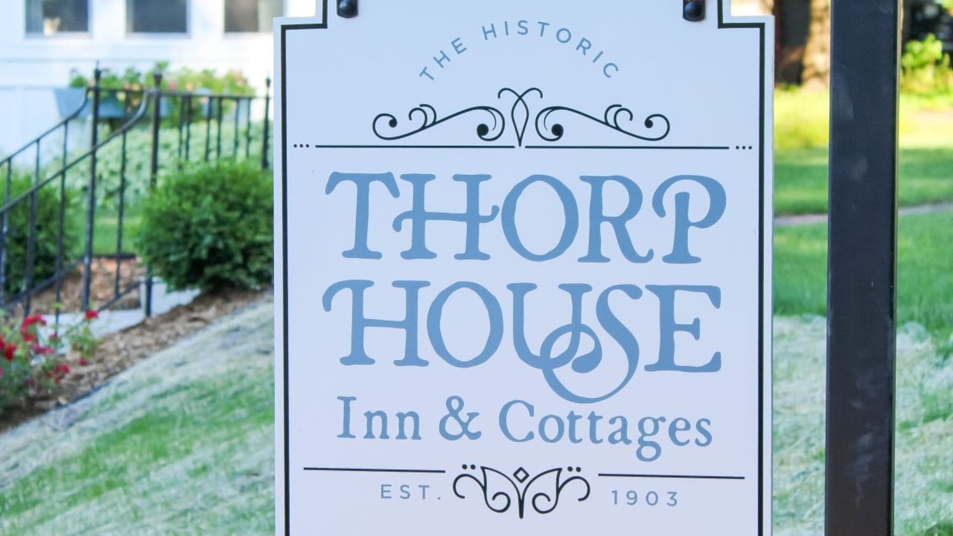 Sign for Thorp House Inn & Cottages, established in 1903.